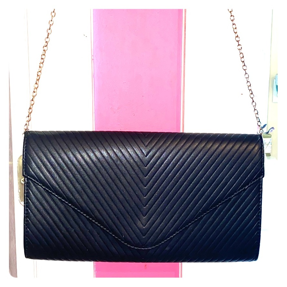 Boohoo Black clutch bag